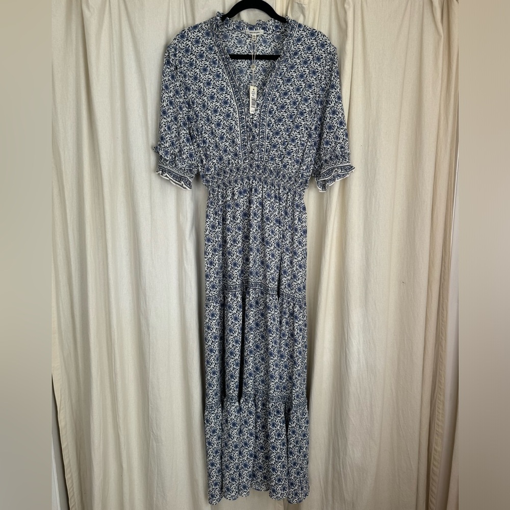 Max Studio Blue Patterned Maxi Dress